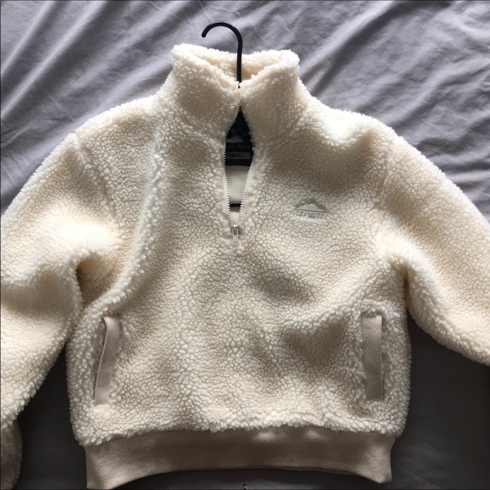 +SOLD+ TEAM LTD // Cream Teddy Sherpa 1/4 Zip